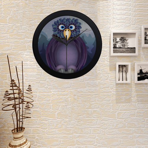 cute owl Circular Plastic Wall clock