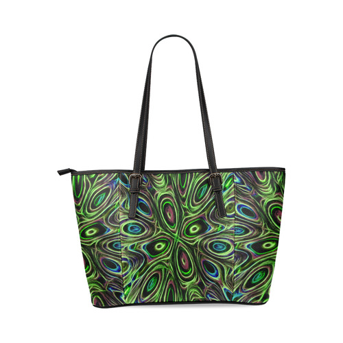 Peacock Strut III - Jera Nour Leather Tote Bag/Small (Model 1640)