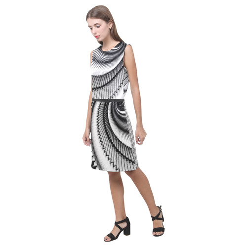 Abstract Fractal Outline Eos Women's Sleeveless Dress (Model D01)