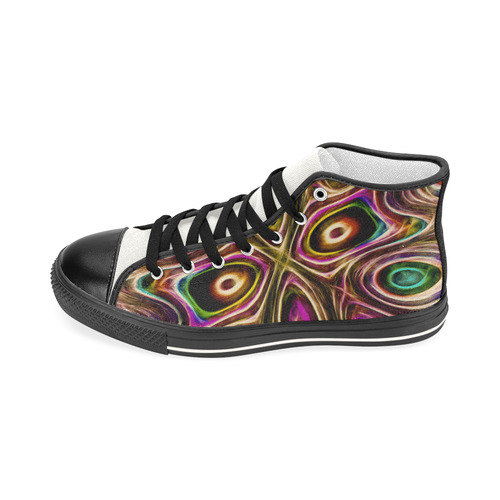 Peacock Strut II - Jera Nour Women's Classic High Top Canvas Shoes (Model 017)