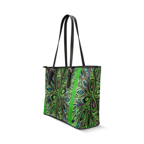 Peacock Strut III - Jera Nour Leather Tote Bag/Large (Model 1640)