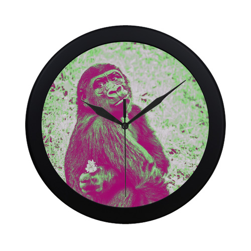 animal art studio 13516 Gorilla Circular Plastic Wall clock