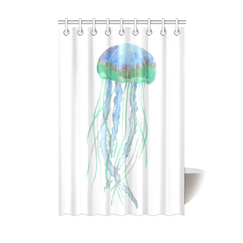 Watercolore JELLY FISH Blue Lilac Green Shower Curtain 48"x72"