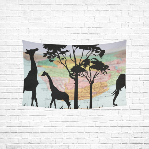 Africa_20160908 Cotton Linen Wall Tapestry 60"x 40"