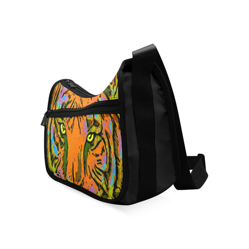 Pop Art TIGER HEAD orange green blue Crossbody Bags (Model 1616)