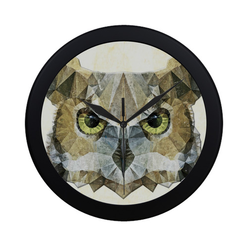 polygon owl Circular Plastic Wall clock