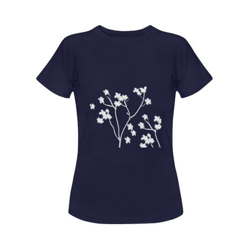 Floral White Charm Women's Classic T-Shirt (Model T17）