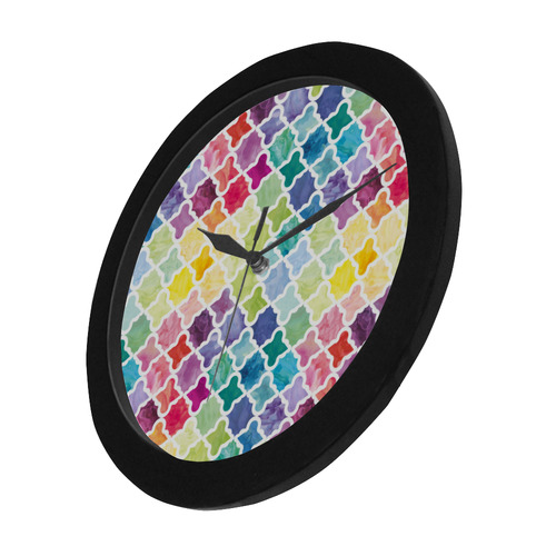 watercolor pattern Circular Plastic Wall clock
