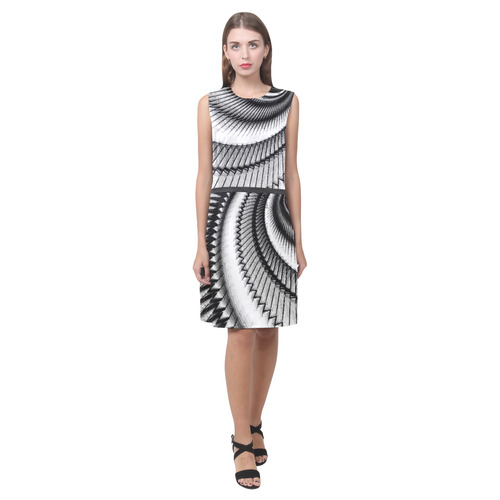 Abstract Fractal Outline Eos Women's Sleeveless Dress (Model D01)