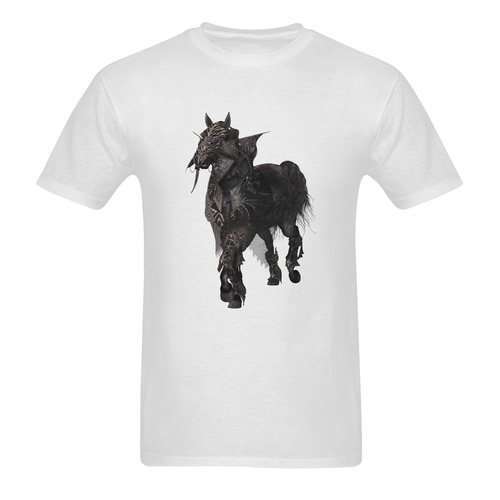 A dark horse in a knight armor Sunny Men's T- shirt (Model T06)