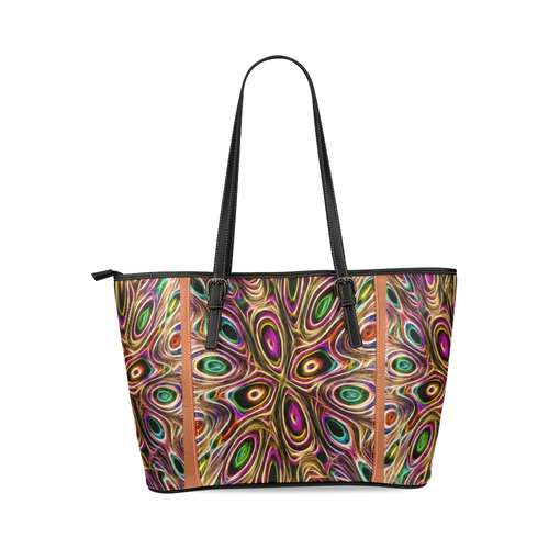 Peacock Strut II - Jera Nour Leather Tote Bag/Large (Model 1640)