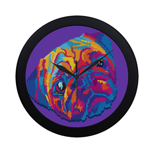 pop art pug Circular Plastic Wall clock