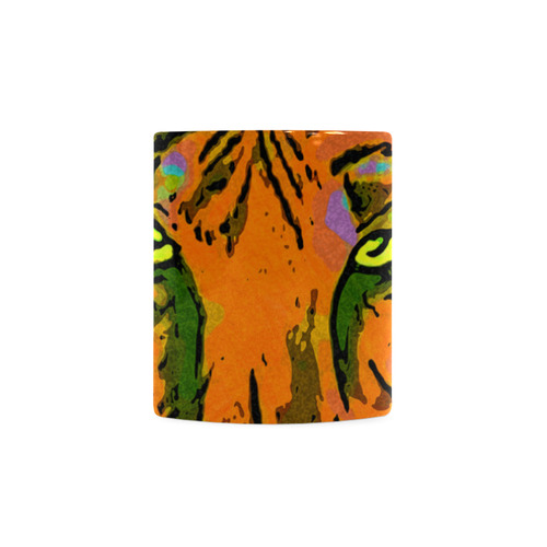 Pop Art TIGER HEAD orange green blue White Mug(11OZ)