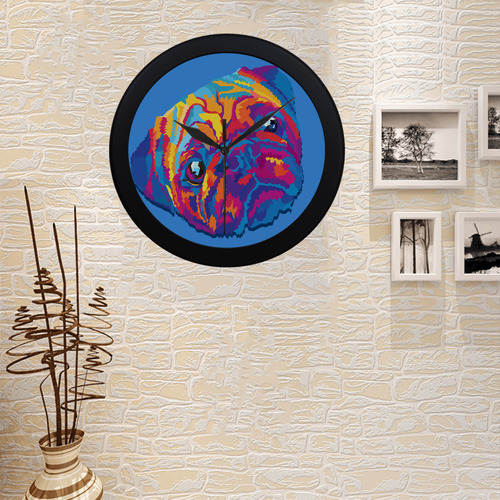 pop art pug Circular Plastic Wall clock
