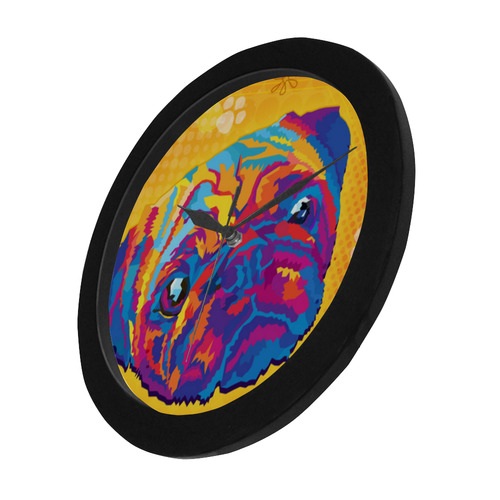 pop art pug Circular Plastic Wall clock