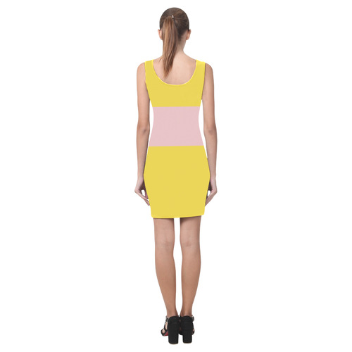 Rose Block on Yellow Medea Vest Dress (Model D06)