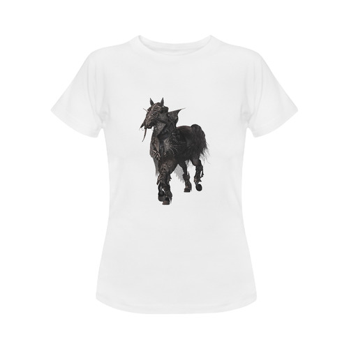 A dark horse in a knight armor Women's Classic T-Shirt (Model T17）