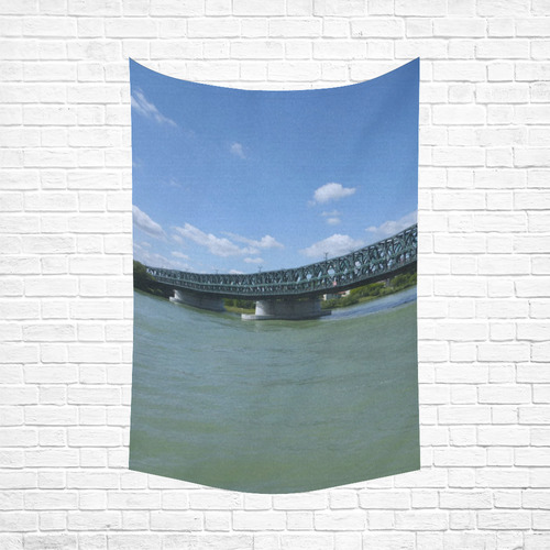 Austria-waterways on the Danube Cotton Linen Wall Tapestry 60"x 90"