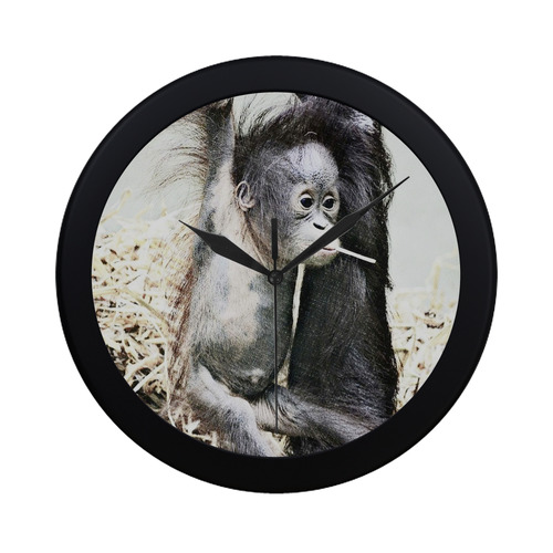 animal art studio 12516B Baby Orang Circular Plastic Wall clock