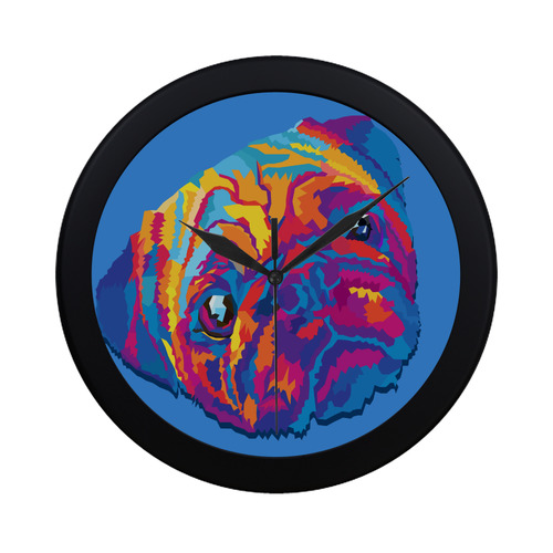 pop art pug Circular Plastic Wall clock