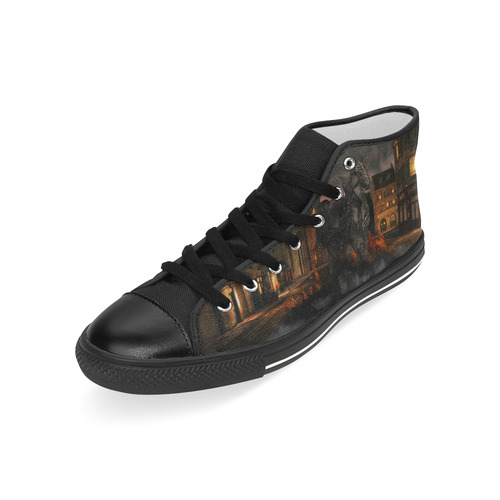 A dark horse in a knight armor Men’s Classic High Top Canvas Shoes (Model 017)