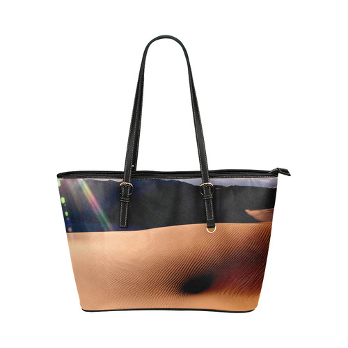 Africa_20160907 Leather Tote Bag/Large (Model 1651)