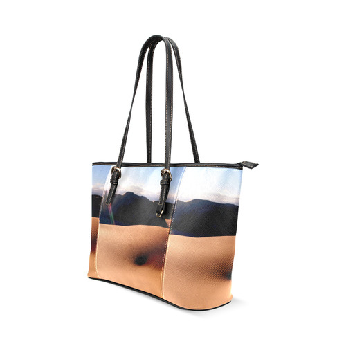 Africa_20160907 Leather Tote Bag/Small (Model 1640)