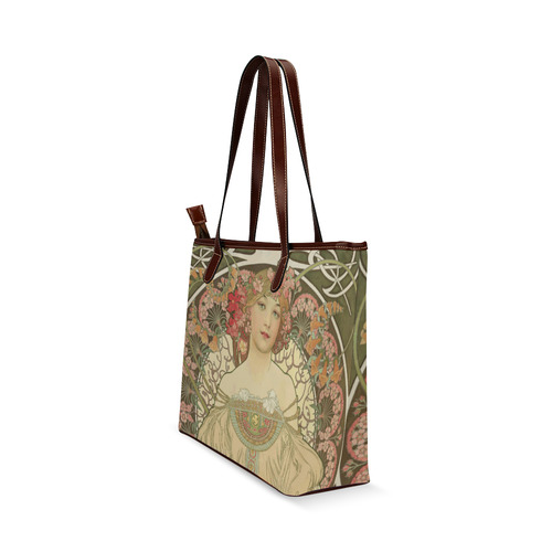 Mucha Vintage Art Nouveau Beautiful Girl Shoulder Tote Bag (Model 1646)