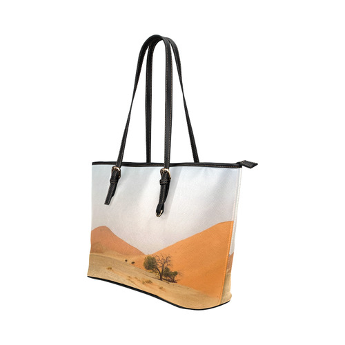 Africa_20160910 Leather Tote Bag/Large (Model 1651)