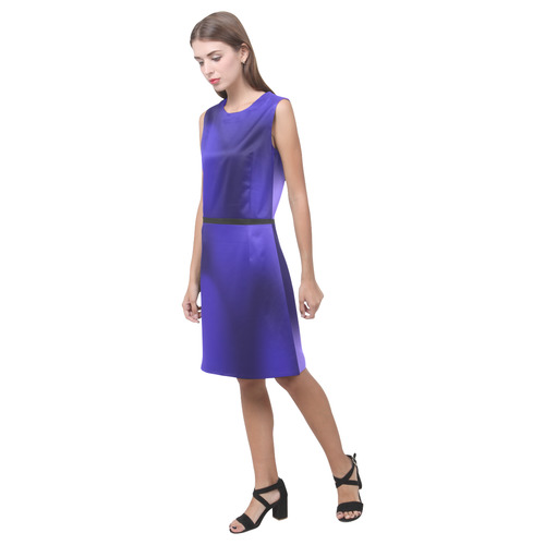 Intense Blue Colour Gradient Design Eos Women's Sleeveless Dress (Model D01)