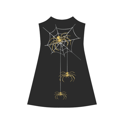 Spiders in the Cobweb Contour Gold Silver Alcestis Slip Dress (Model D05)