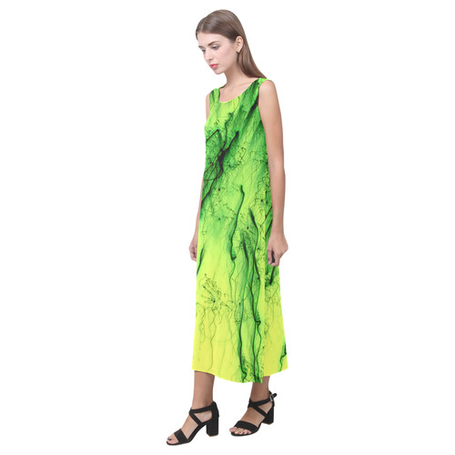 special fireworks, green Z Phaedra Sleeveless Open Fork Long Dress (Model D08)