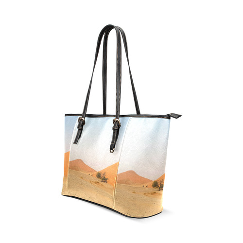 Africa_20160910 Leather Tote Bag/Large (Model 1640)