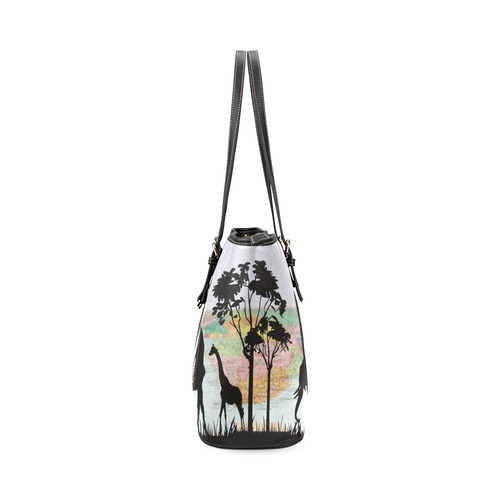 Africa_20160908 Leather Tote Bag/Large (Model 1640)