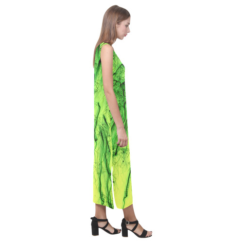 special fireworks, green Z Phaedra Sleeveless Open Fork Long Dress (Model D08)