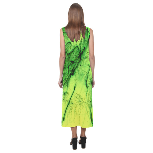 special fireworks, green Z Phaedra Sleeveless Open Fork Long Dress (Model D08)
