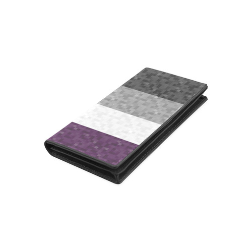 Asexual Pixel Flag Women's Leather Wallet (Model 1611)