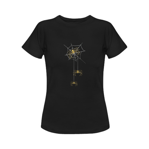Spiders in the Cobweb Contour Gold Silver Women's Classic T-Shirt (Model T17）