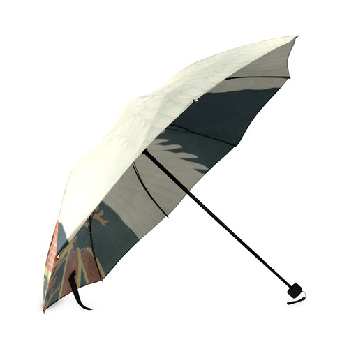 Japanese Crane Vintage Fine Art Foldable Umbrella (Model U01)