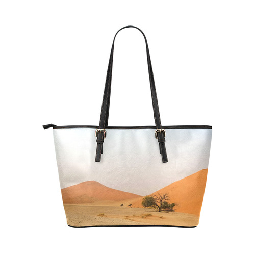 Africa_20160910 Leather Tote Bag/Small (Model 1651)