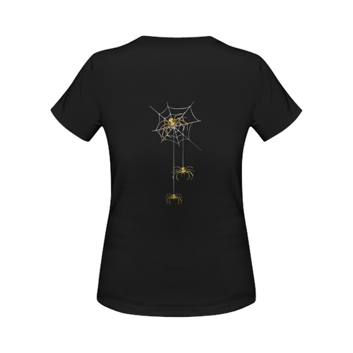 Spiders in the Cobweb Contour Gold Silver Women's Classic T-Shirt (Model T17）