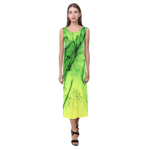 special fireworks, green Z Phaedra Sleeveless Open Fork Long Dress (Model D08)