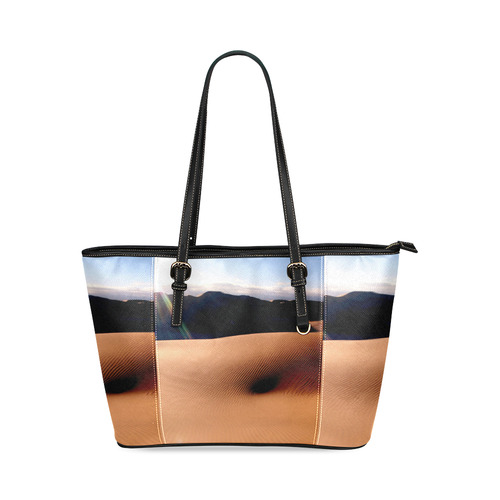 Africa_20160907 Leather Tote Bag/Small (Model 1640)