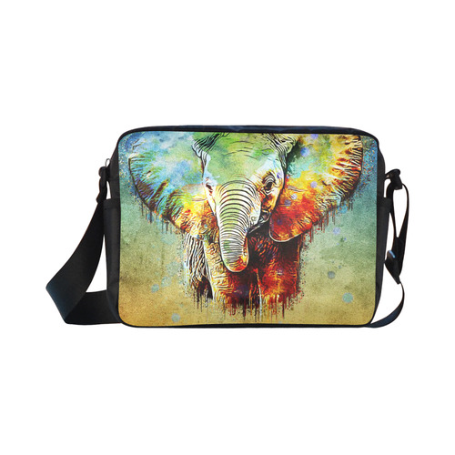 watercolor elephant Classic Cross-body Nylon Bags (Model 1632)