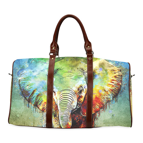 watercolor elephant Waterproof Travel Bag/Large (Model 1639)