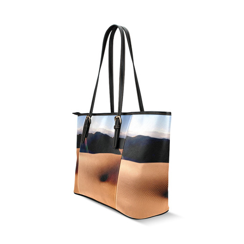 Africa_20160907 Leather Tote Bag/Small (Model 1640)