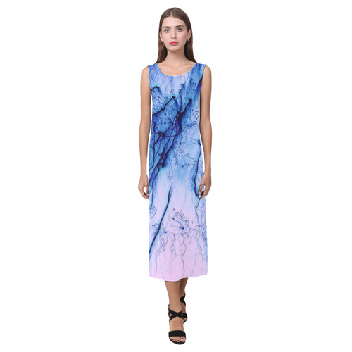 special fireworks blue Phaedra Sleeveless Open Fork Long Dress (Model D08)