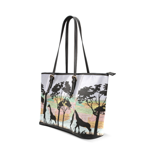 Africa_20160908 Leather Tote Bag/Small (Model 1640)