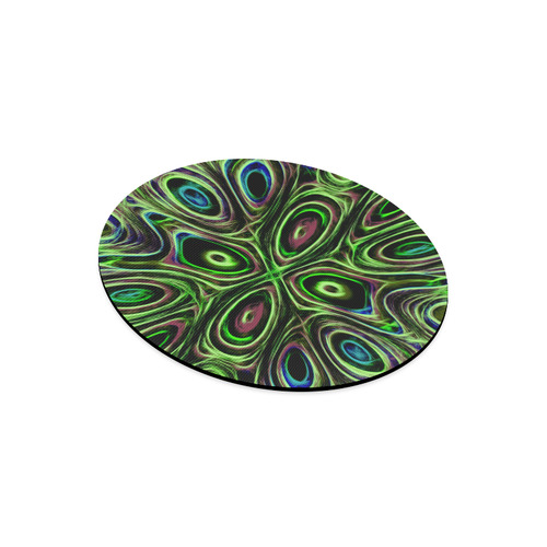 Peacock Strut III - Jera Nour Round Mousepad