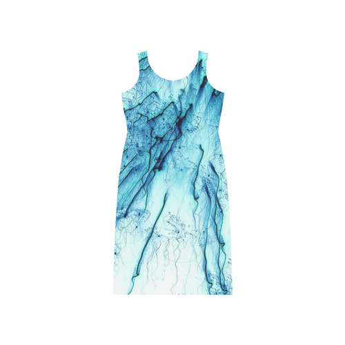 special fireworks, aqua Phaedra Sleeveless Open Fork Long Dress (Model D08)